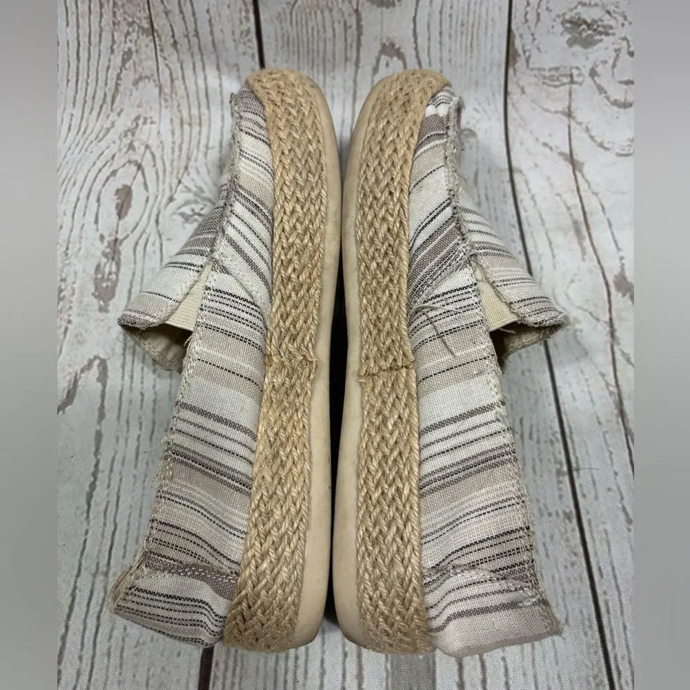 Espirit Women's Noella Espadrille Slip On Taupe Canvas Flats Size 6.5